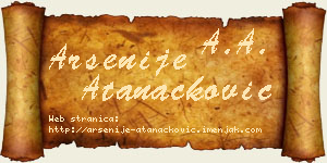 Arsenije Atanacković vizit kartica